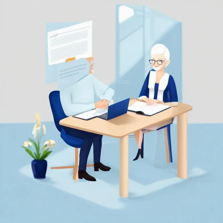 Legal advisor discussing will with senior client